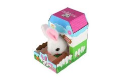 Králík Ben plyš/plast 16x17cm na baterie se zvukem s pohybem v krabici