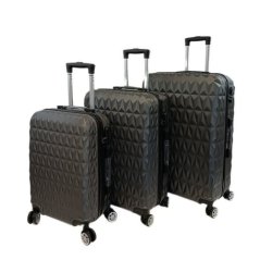 Bavy Cestovní kufr skořepinový Diamond Dark grey - set 3 ks