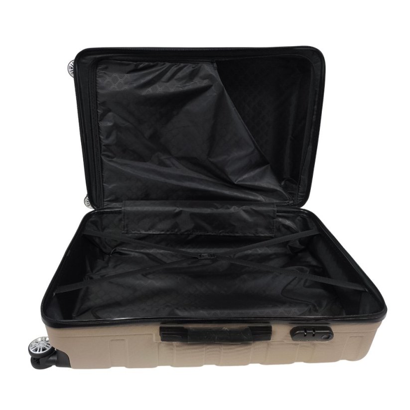 Bavy Cestovní kufr skořepinový Ribs Gold beige - set 3 ks