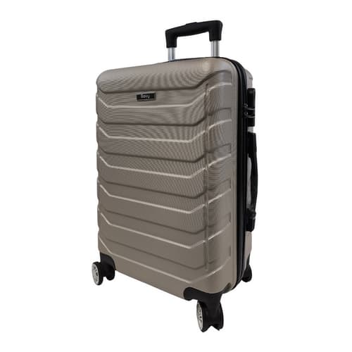 Bavy Cestovní kufr skořepinový 20" Ribs Gold beige