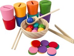 2Kids Toys Duhové kuličky, mince a kalíšky 8 barev