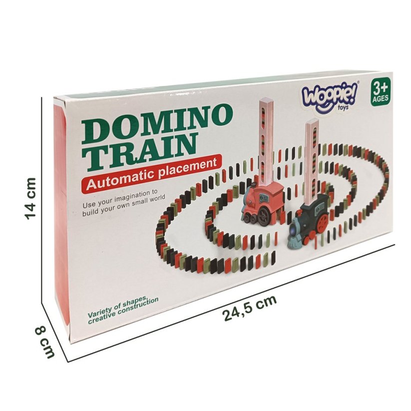 Elektrická mašinka s dominem modrá