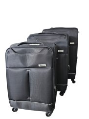Bavy Cestovní kufr látkový Black - set 3 ks