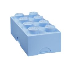 LEGO box na svačinu 100 x 200 x 75 mm - světle modrá