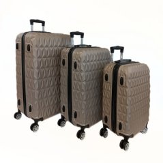 Bavy Cestovní kufr skořepinový Diamond Gold beige - set 3 ks