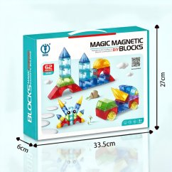 Magnetická stavebnice 3D 62 ks