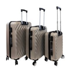 Bavy Cestovní kufr skořepinový Waves Gold beige - set 3 ks