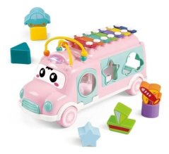 Bavytoy Vkládačka autobus s xylofonem - růžový