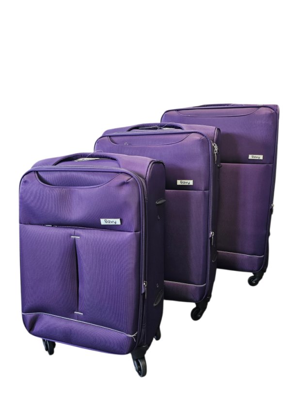 Bavy Cestovní kufr látkový Purple - set 3 ks