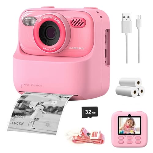 Růžový foťák s termotiskem + 32GB karta zdarma