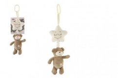 Medvěd s hvězdou plyš natahovací hrací strojek