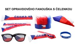 Fandící set Česká republika s čelenkou