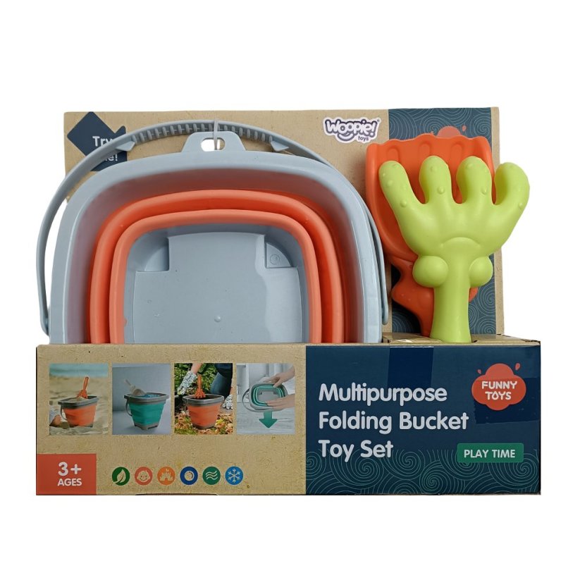Pískový set se skládacím kyblíkem-oranžový