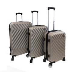 Bavy Cestovní kufr skořepinový Waves Gold beige - set 3 ks