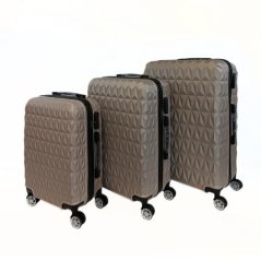 Bavy Cestovní kufr skořepinový Diamond Gold beige - set 3 ks
