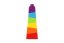 Věž/Pyramida šikmá barevná stohovací skládačka 6ks plast v krabičce 8x21x8cm 18m+