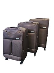 Bavy Cestovní kufr látkový Dark brown - set 3 ks