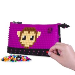 PIXIE CREW velké pouzdro ČERNÉ S FUCHSIOVÝM PUNTÍKEM