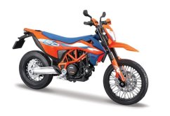 Maisto - Motocykl se stojánkem, 2023 KTM 690 SMC R, oranžovo-modrá, 1:12