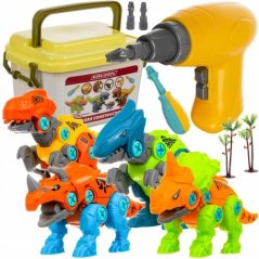 Stavebnice - šroubovací  dinosauři, sada 4 v 1 se šroubovákem