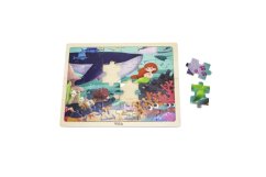 Dřevěné puzzle - malá mořská víla 24 dílků