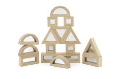 Dřevěné kostky zrcadlové - 16 kusů