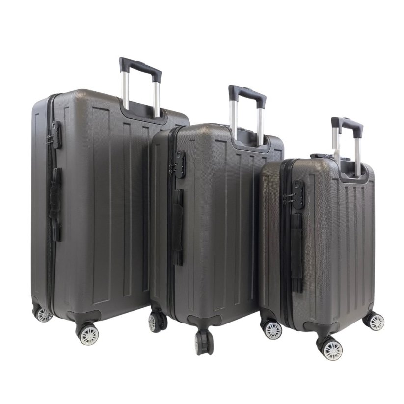 Bavy Cestovní kufr skořepinový Dark grey - set 3 ks