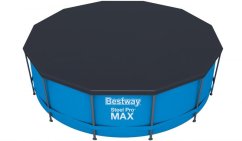 Nadzemní bazén kulatý Bestway Steel Pro MAX kartušová filtrace, schůdky, plachta, průměr 3,66m, výška 1,22m