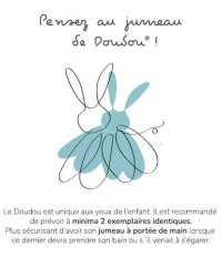 Doudou Dárková sada - Hračka s úchytem na dudlík králíček 15 cm