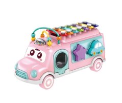 Bavytoy Vkládačka autobus s xylofonem - růžový