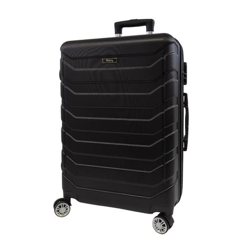 Bavy Cestovní kufr skořepinový 24" Ribs Black