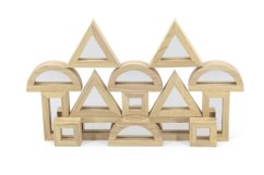 Dřevěné kostky zrcadlové - 16 kusů