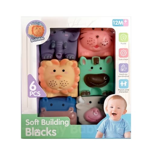 Senzorické kostky se zvířátky 6 ks