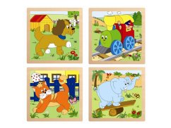Woody Puzzle ze 4 dílů Mašinka