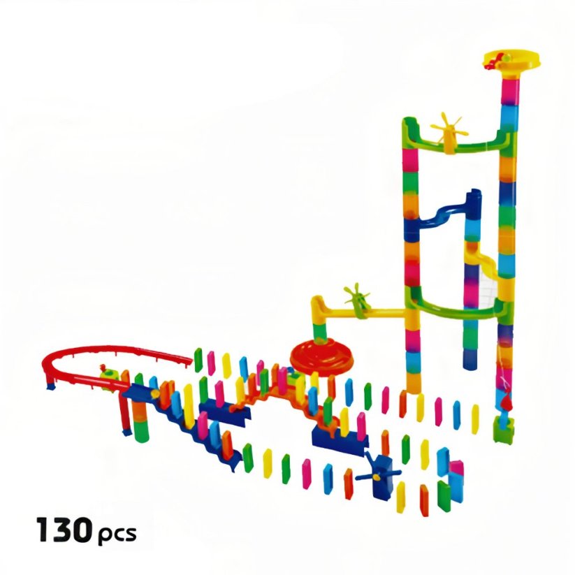 Kuličková dráha a domino 130 ks
