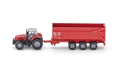 SIKU Farmer 1844 - Traktor Massey Ferguson s přívěsem, měřítko 1:87