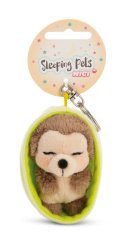 NICI klíčenka spící Ježek 12 cm, světle zelený košík, GREEN