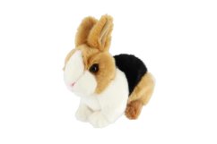 Králík plyš 15x17cm hnědo-černo-bílý