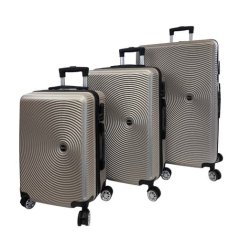 Bavy Cestovní kufr skořepinový Circle Gold beige - set 3 ks