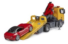 Bruder 3552 Odtahové vozidlo Scania Super 560R se světelným a zvukovým modulem a BRUDER Roadster