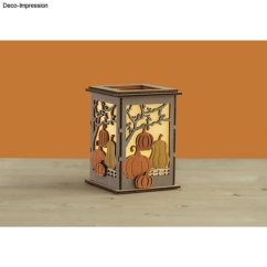 Dřevěná stolní lucerna Dýně