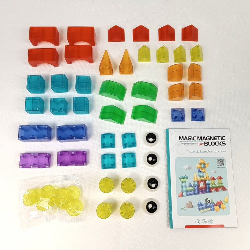 Magnetická stavebnice 3D 62 ks