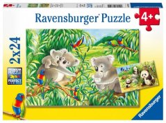 Ravensburger Puzzle 2x24 dílků Roztomilé koaly a pandy