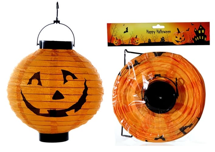 LED papírová lucerna, kulatá, cca 20 cm, "Dýně"
