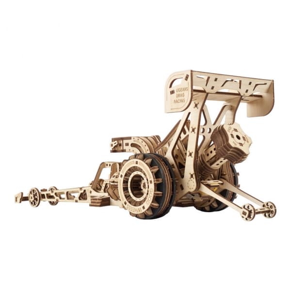 Ugears 3D dřevěné mechanické puzzle Závodní auto (dragster)