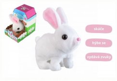 Králík Ben plyš/plast 16x17cm na baterie se zvukem s pohybem v krabici