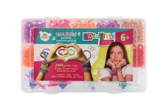 Kreativní sada Udělej si svůj náramek - pletací stav a gumičky 2400ks v pl. krabici 28x17x6cm