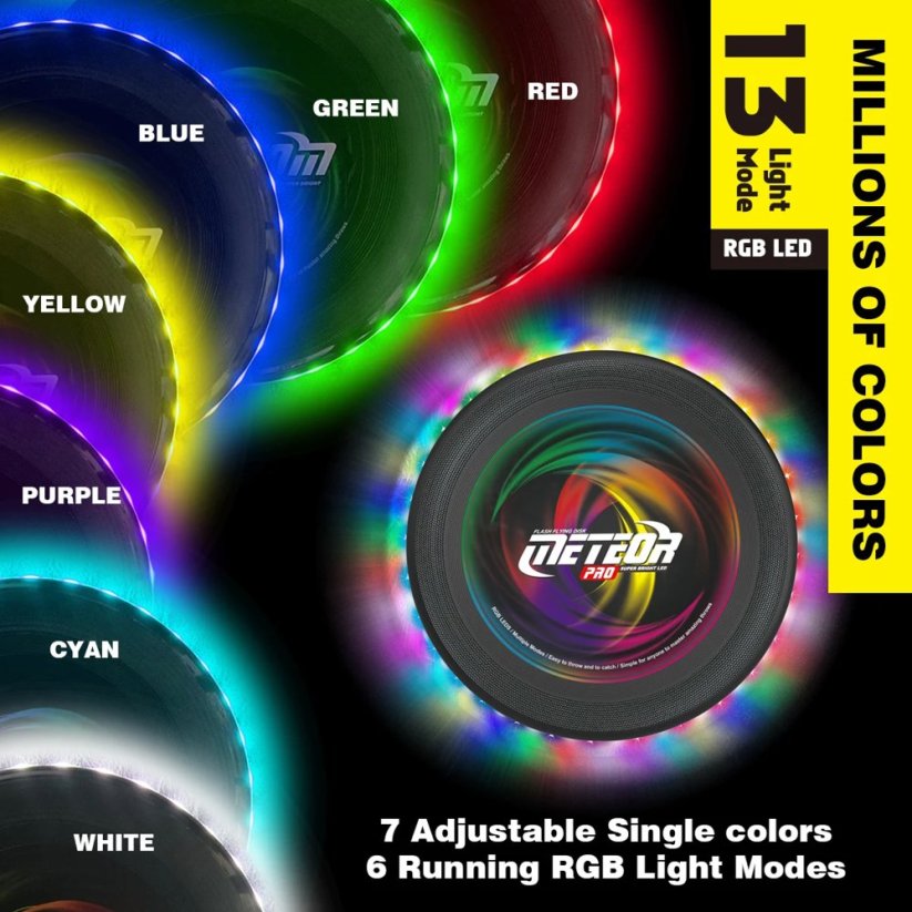 Bavytoy LED létající disk Frisbee 10,6" černý