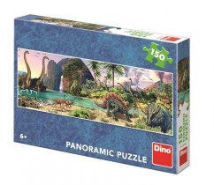 DINO Panoramic puzzle 150 dílků DINOSAUŘI U JEZERA