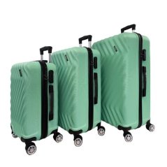 Bavy Cestovní kufr skořepinový Waves Light green - set 3 ks